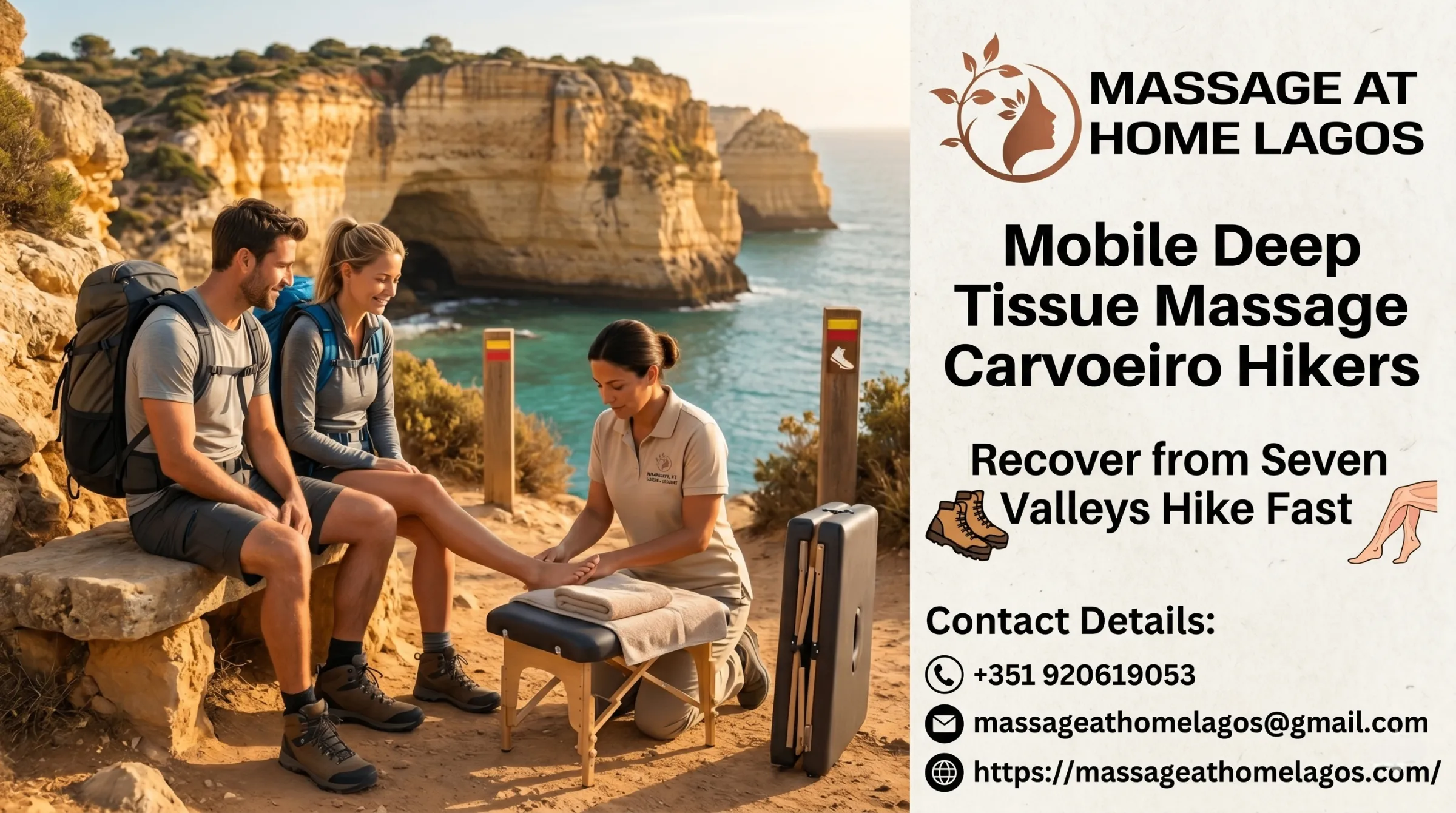 Mobile Deep Tissue Massage Carvoeiro Hikers: Recover from Seven Valleys Hike Fast