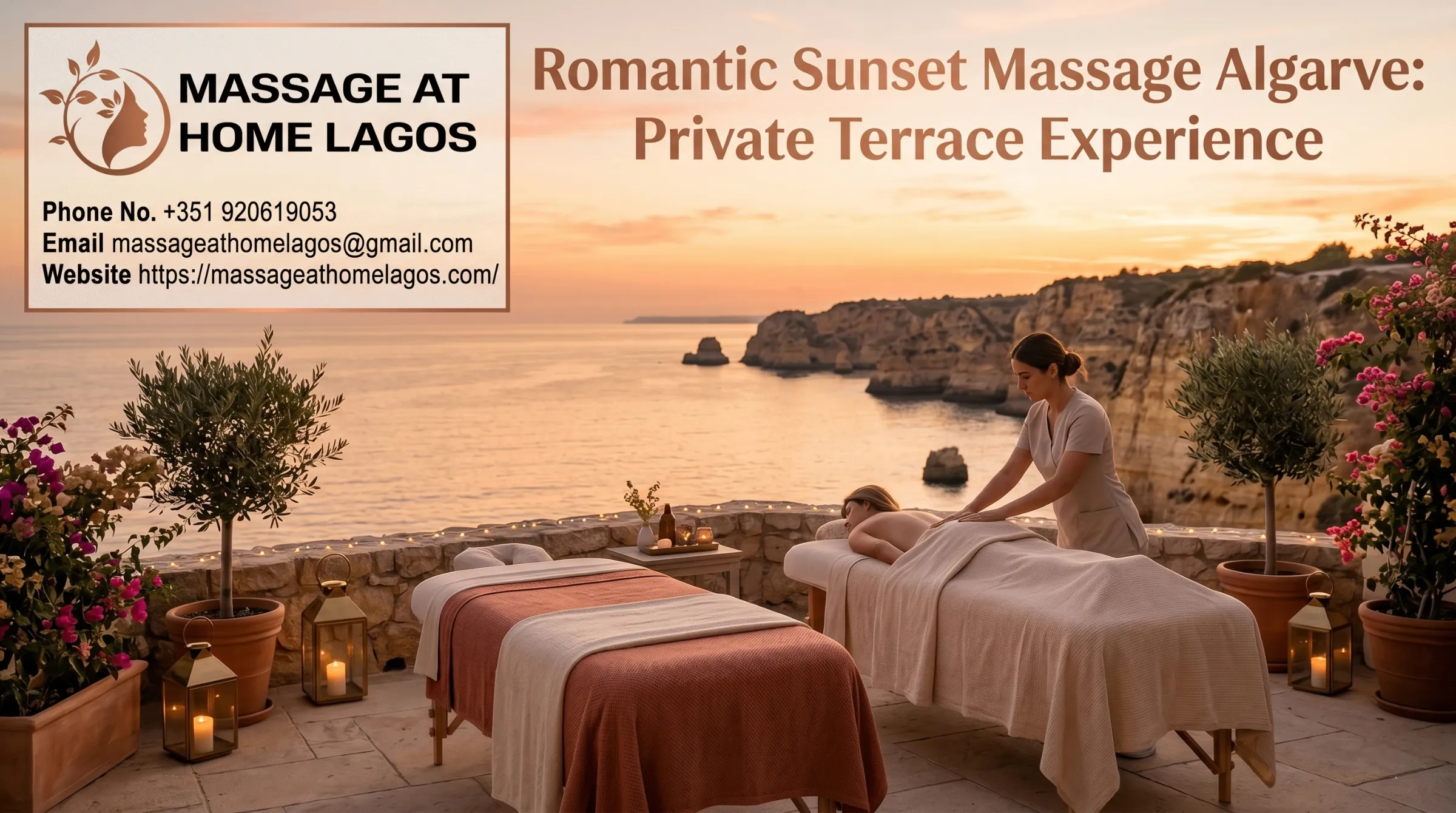 Romantic Sunset Massage Algarve: Private Terrace Experience