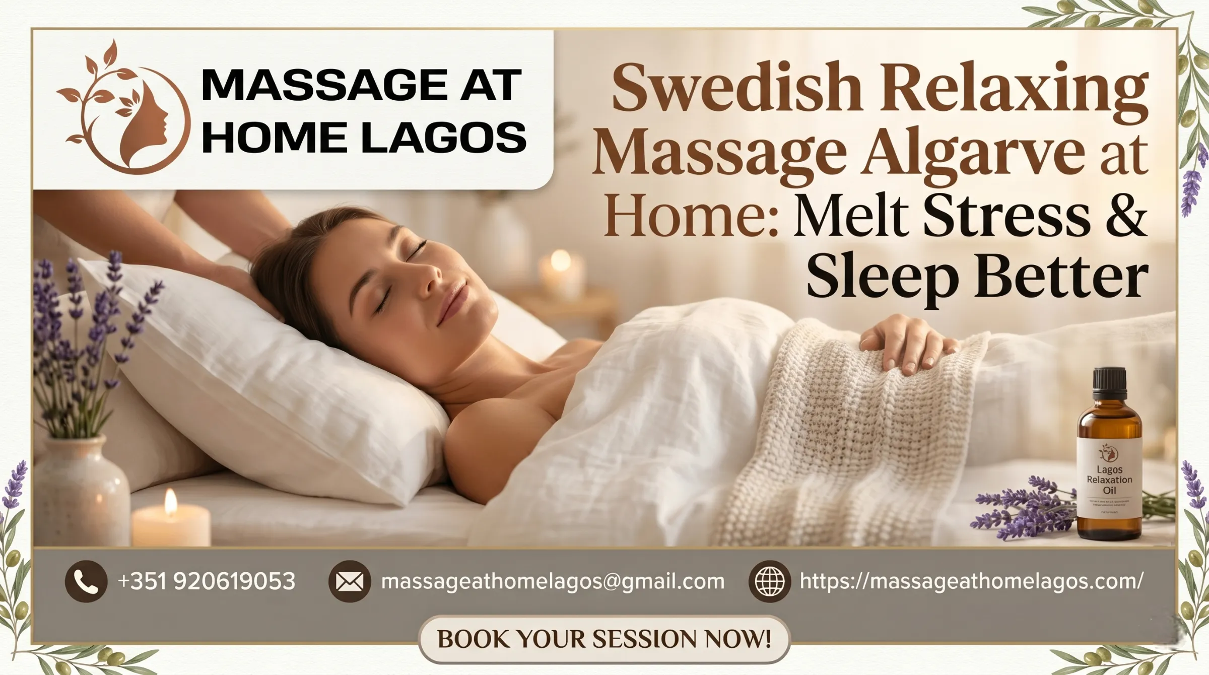 Swedish Relaxing Massage Algarve at Home: Melt Stress & Sleep Better