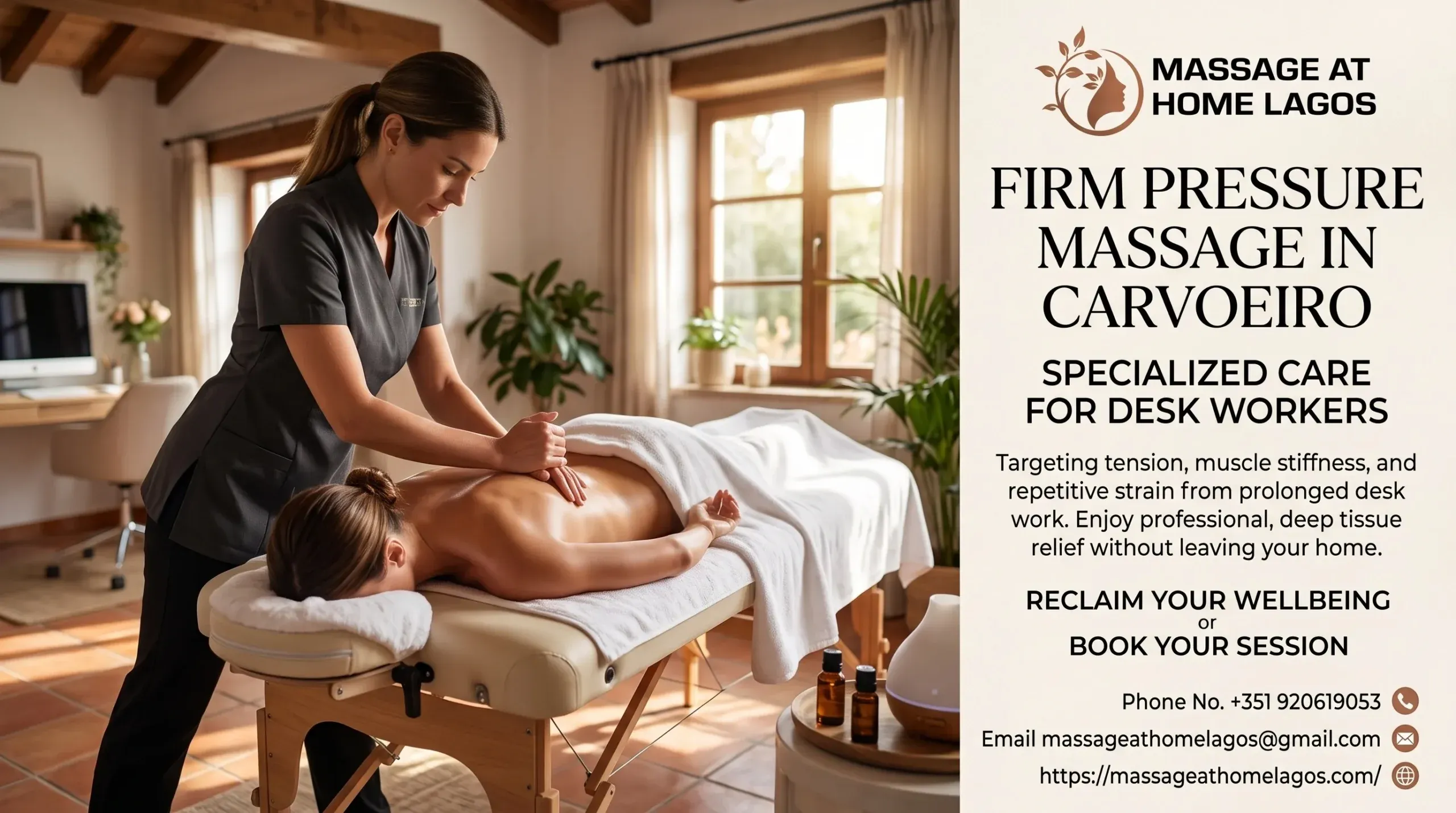 Firm Pressure Massage in Carvoeiro for Desk Workers